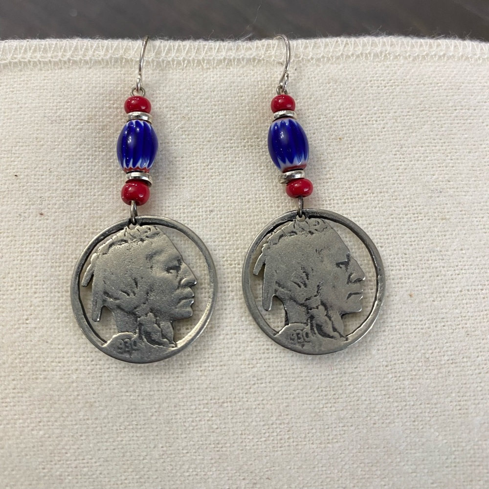 Indian Head Buffalo Nickel earrings